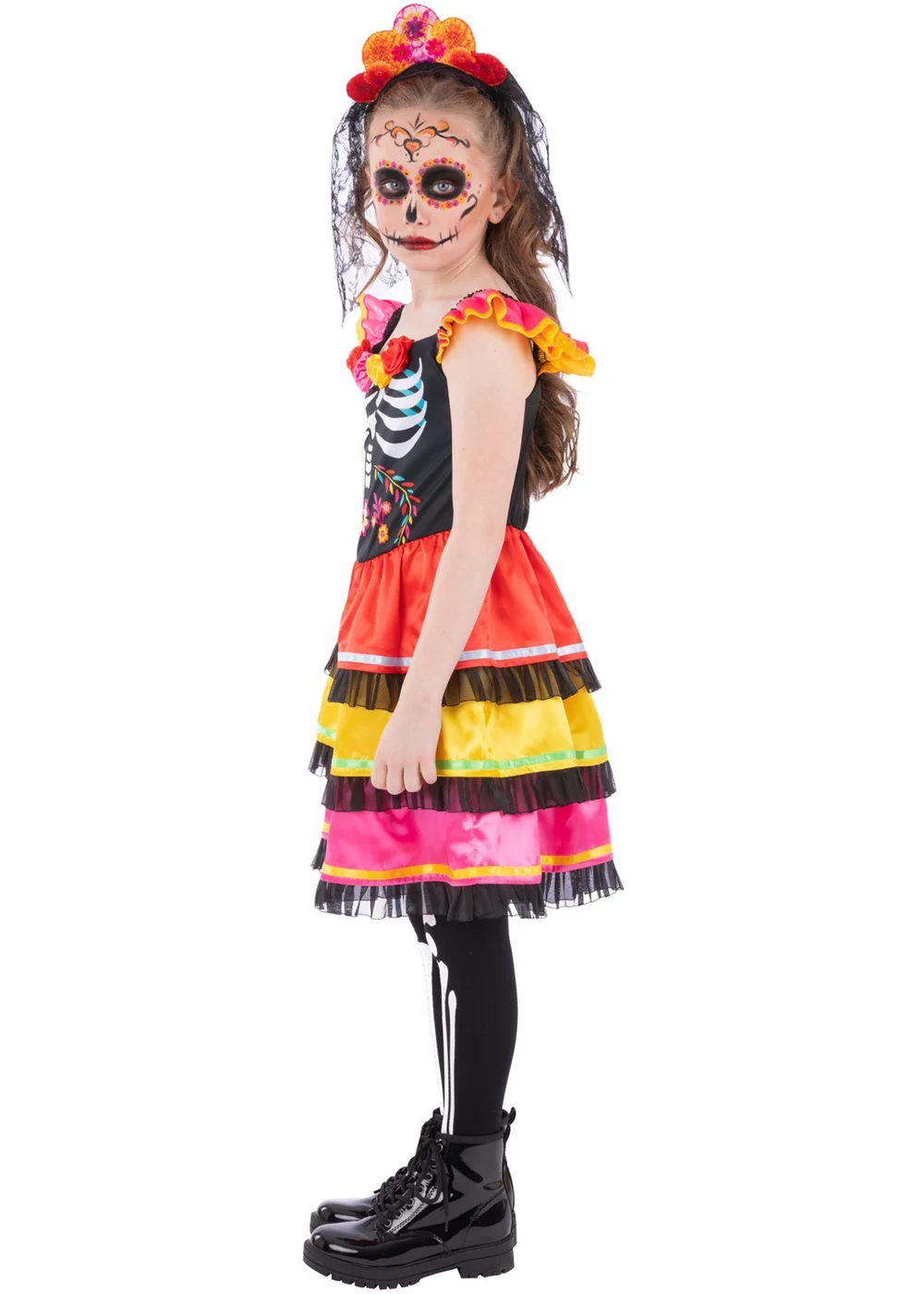 Smiffys Day of the Dead Fiesta Child Costume (4-12 Years) - 4-6 Yrs Image 3