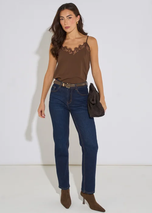 Gini London Brown Lace Trim Strappy Cami - 10 Image 4