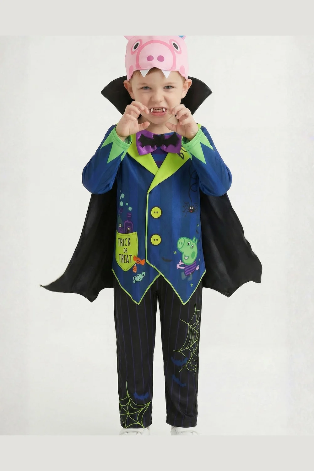 Vanilla Underground Peppa Pig Boys Black Frankenstein George 3 Piece Costume (2-6 Years) - 3-4 Yrs Image 2
