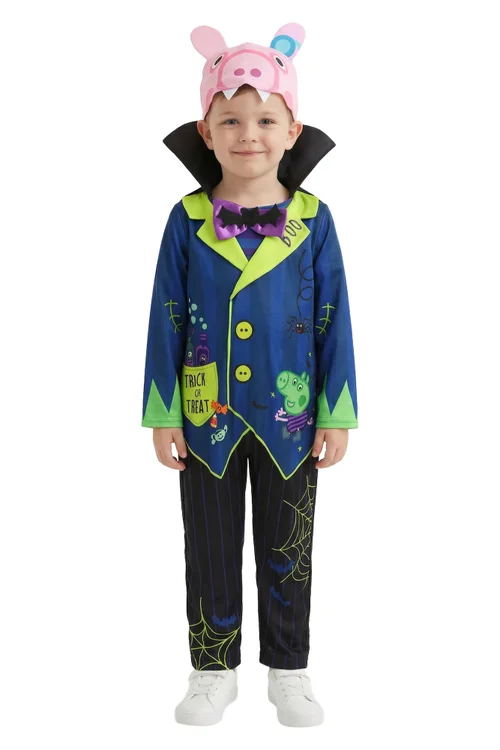 Vanilla Underground Peppa Pig Boys Black Frankenstein George 3 Piece Costume (2-6 Years) - 3-4 Yrs Image 1
