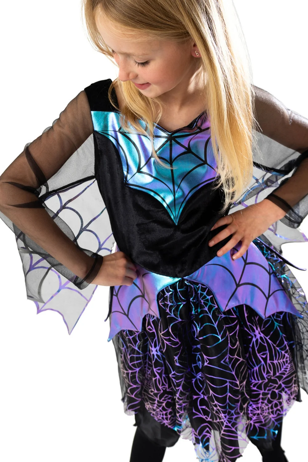 Vanilla Underground Girls Black Spider 2 Piece Costume (4-12 Years) - 4-6 Yrs Image 2