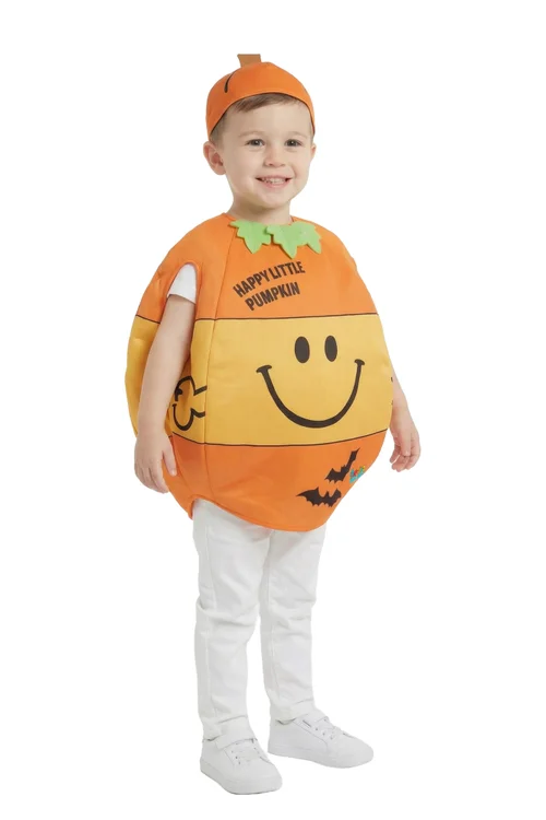 Vanilla Underground Mr. Men Unisex Kids Orange Happy Pumpkin 2 Piece Costume (2-4 Years) - 2-3 Yrs Image 1