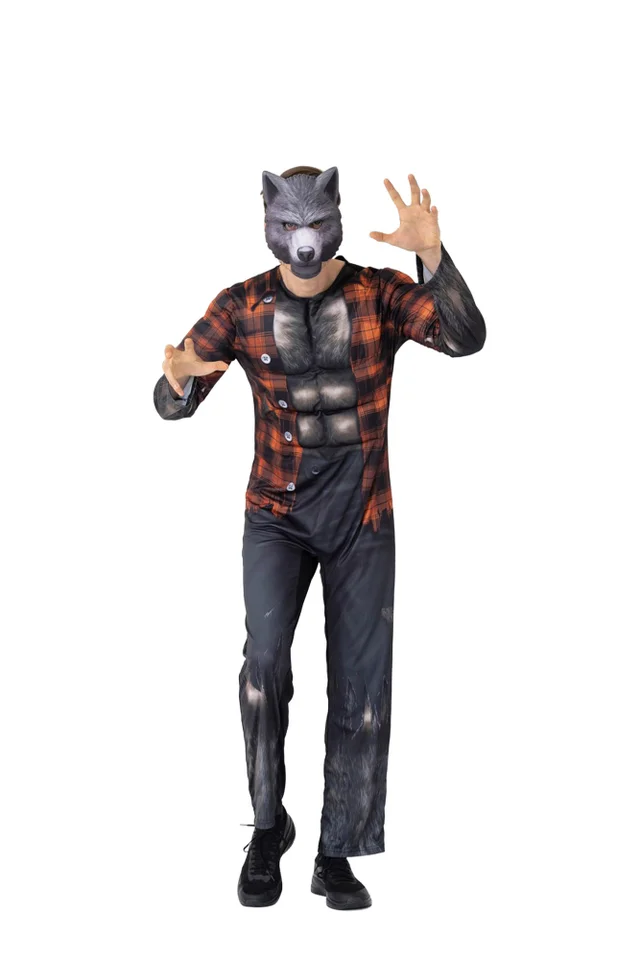 Vanilla Underground Mens Grey Werewolf 2 Piece Costume