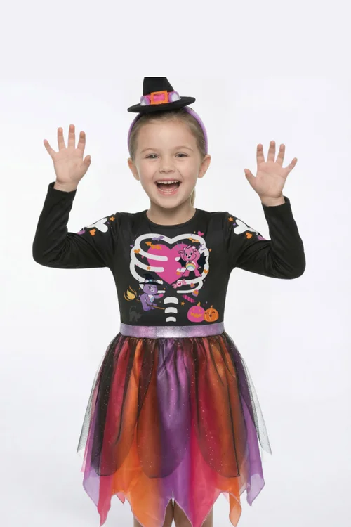 Vanilla Underground Care Bears Girls Black Witch 2 Piece Costume (3-8 Years) - 4-6 Yrs Image 2