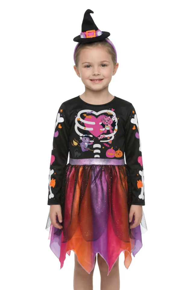 Vanilla Underground Care Bears Girls Black Witch 2 Piece Costume (3-8 Years)