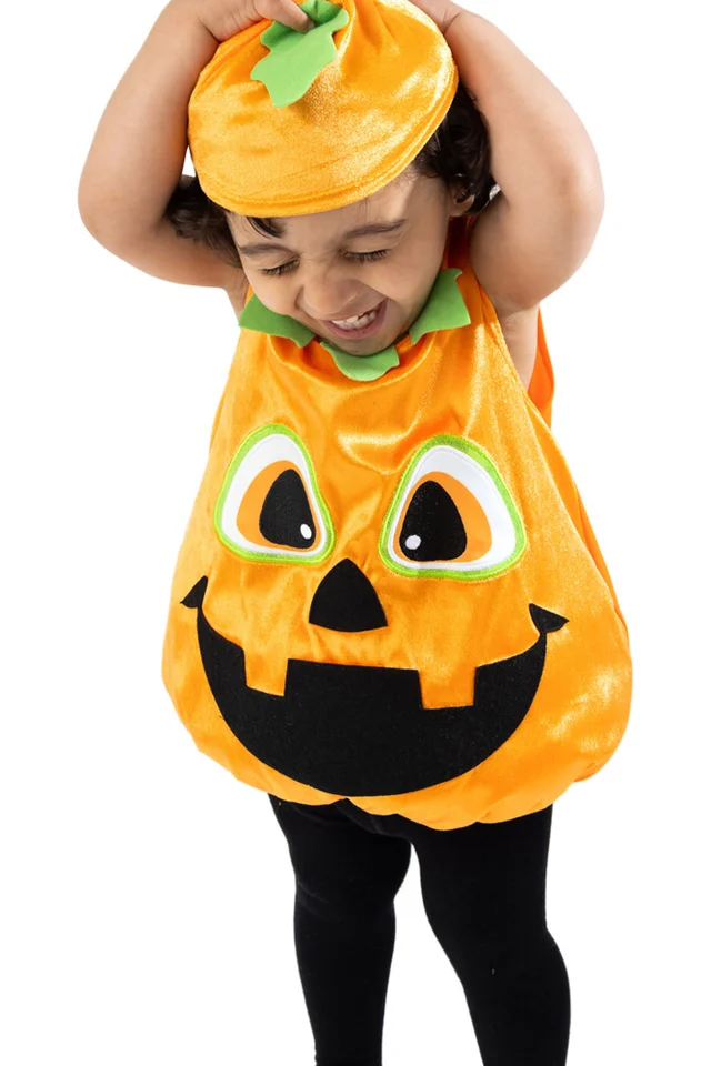 Vanilla Underground Unisex Kids Orange Pumpkin 2 Piece Costume (2-6 Years)