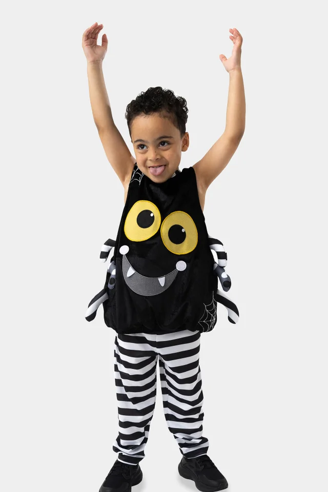 Vanilla Underground Unisex Kids Black Spider 2 Piece Costume (2-6 Years)