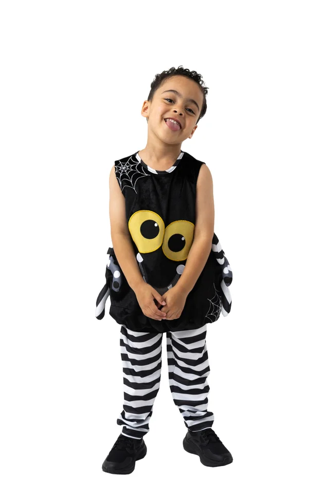 Vanilla Underground Unisex Kids Black Spider 2 Piece Costume (2-6 Years)