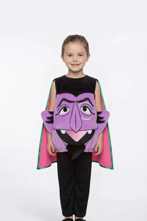 Vanilla Underground Sesame Street Unisex Kids Purple The Count 2 Piece Costume (3-6 Years) - 4-6 Yrs Image 2