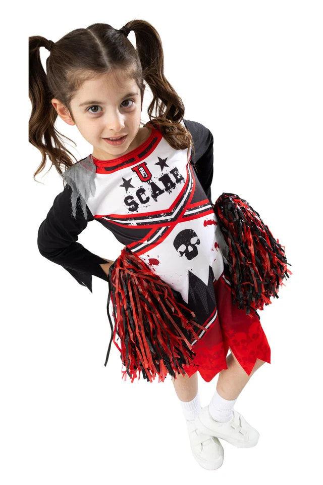 Vanilla Underground Girls Red Zombie Cheerleader 3 Piece Costume (4-12 Years)