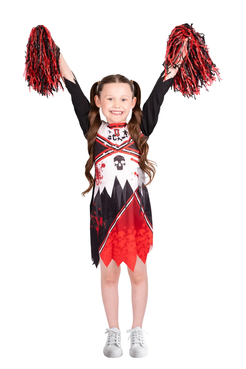 Vanilla Underground Girls Red Zombie Cheerleader 3 Piece Costume (4-12 Years) - 4-6 Yrs Image 2