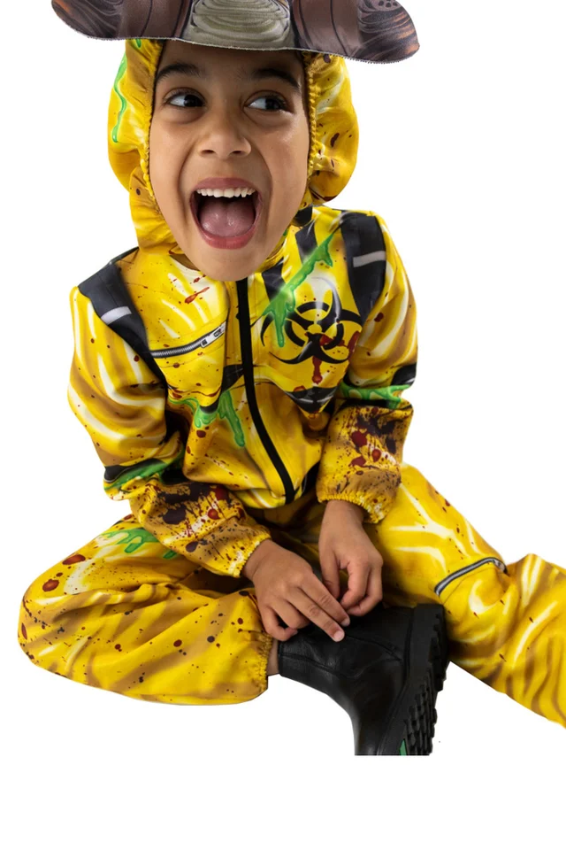 Vanilla Underground Unisex Kids Yellow Toxic Slime Zombie 2 Piece Costume (6-12 Years)
