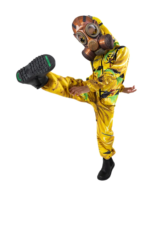 Vanilla Underground Unisex Kids Yellow Toxic Slime Zombie 2 Piece Costume (6-12 Years)