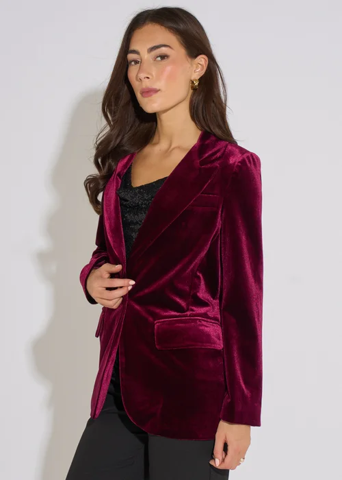 Gini London Mulberry Velour Jacket - 12 Image 4