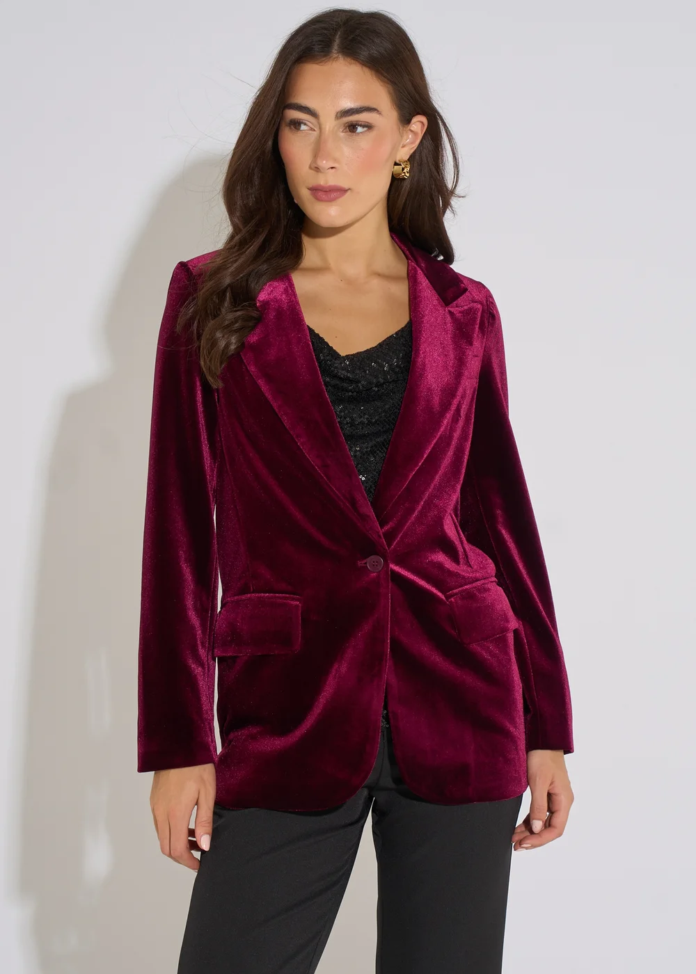 Gini London Mulberry Velour Jacket - 12 Image 3