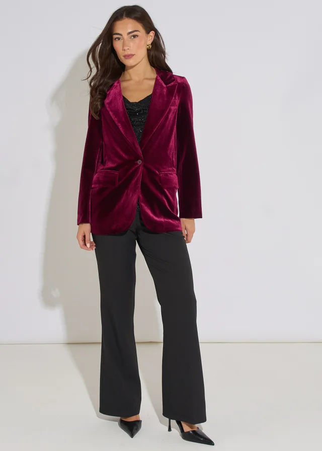 Gini London Mulberry Velour Jacket