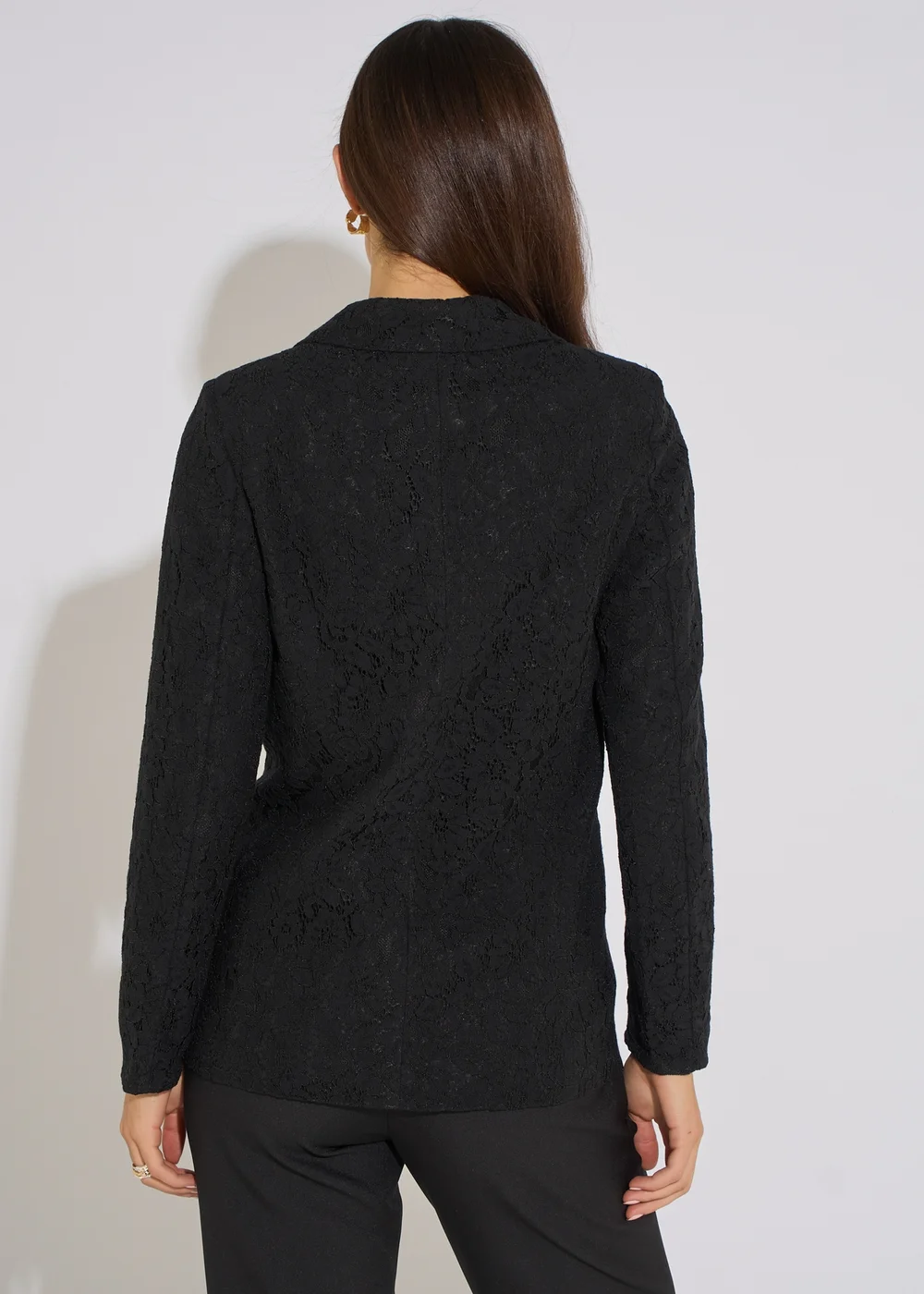 Gini London Black Lace Bonded Blazer - 10 Image 2