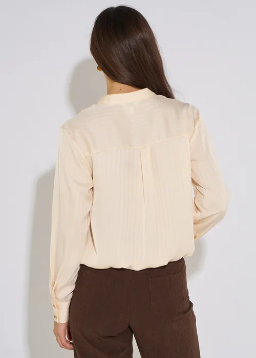 Gini London Champagne Burnout Stripe V Neck Blouse - 16 Image 2