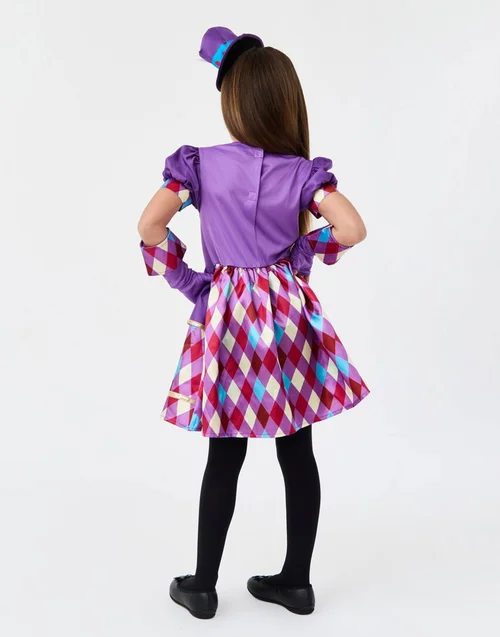 Vanilla Underground Girls Purple Miss Hatter 2 Piece Costume (4-8 Years) - 4-6 Yrs Image 3
