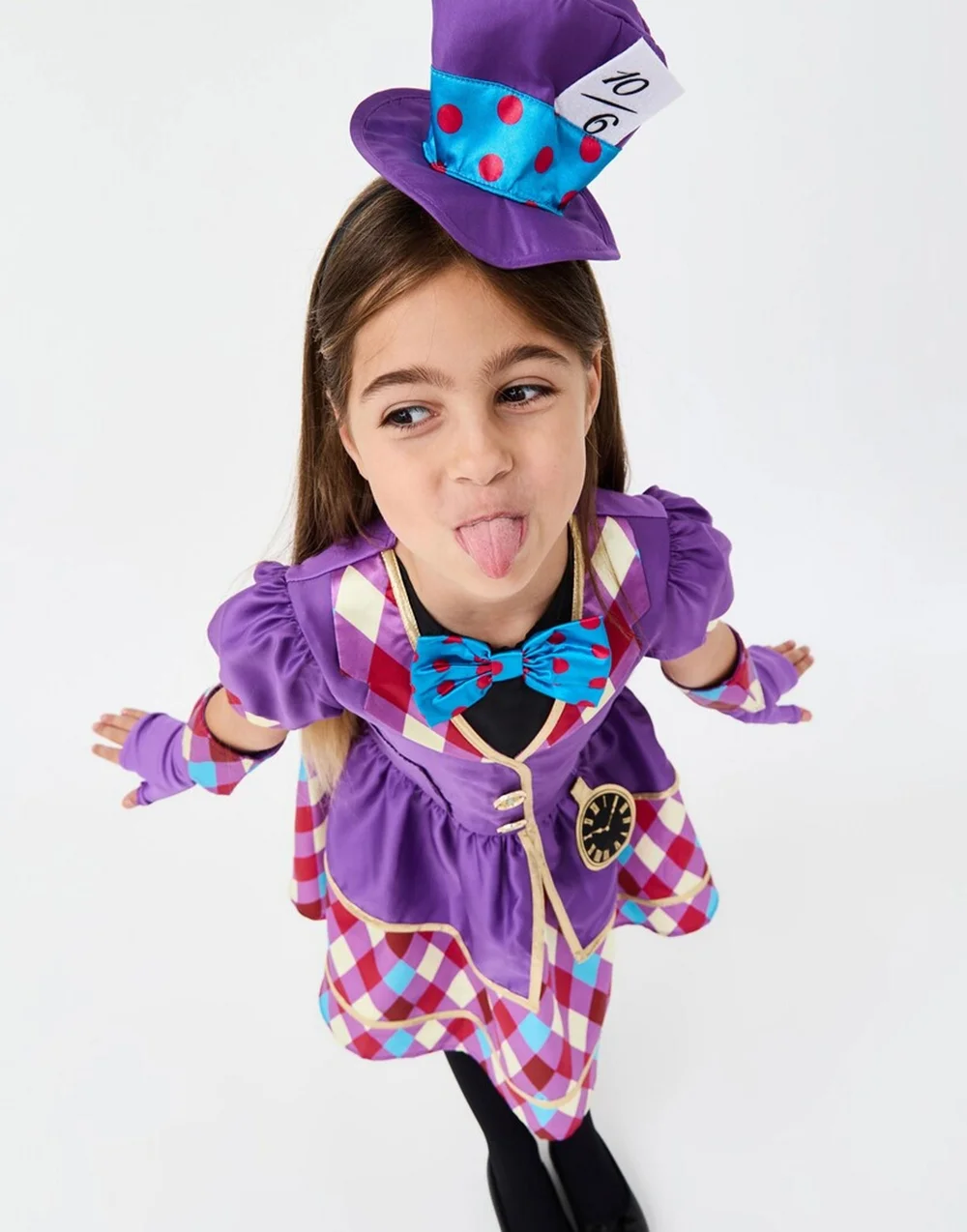 Vanilla Underground Girls Purple Miss Hatter 2 Piece Costume (4-8 Years) - 4-6 Yrs Image 2