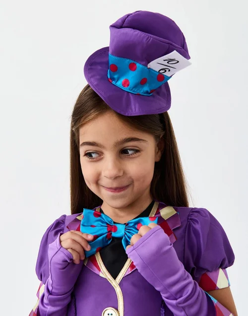 Vanilla Underground Girls Purple Miss Hatter 2 Piece Costume (4-8 Years) - 4-6 Yrs Image 4