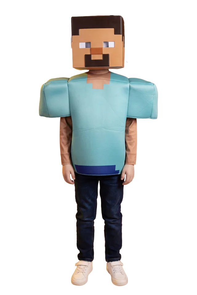 Vanilla Underground Minecraft Boys Turquoise Steve 2 Piece Costume (3-8 Years)
