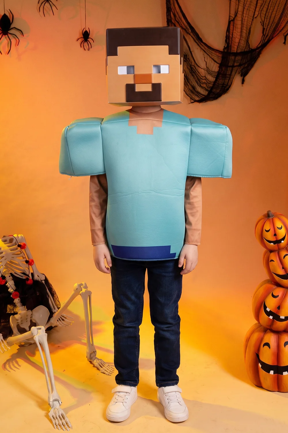 Vanilla Underground Minecraft Boys Turquoise Steve 2 Piece Costume (3-8 Years) - 5-6 Yrs Image 3