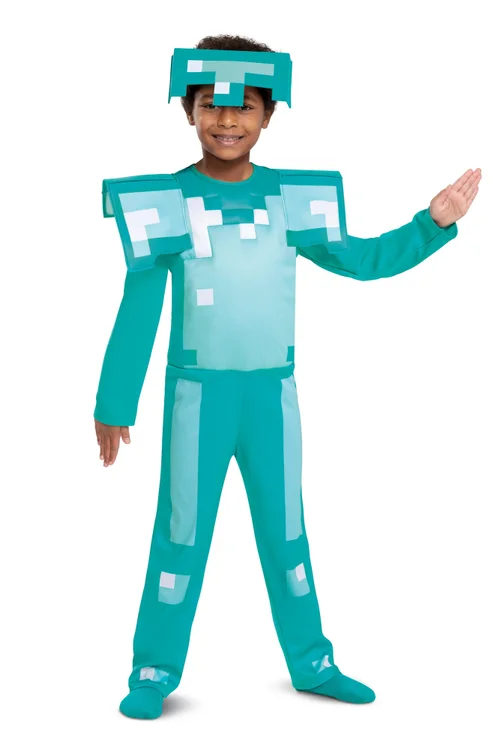 Vanilla Underground Minecraft Boys Turquoise Diamond Armor 2 Piece Costume (3-8 Years) - 3-4 Yrs Image 1