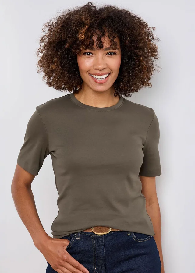 Cotton Traders Dark Forest Short Sleeve Crew Neck Base Layer Top