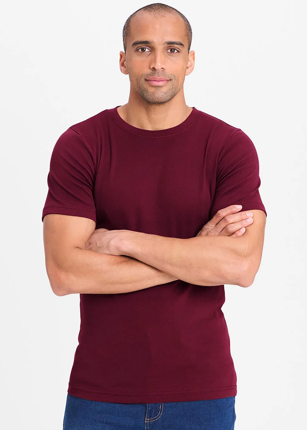 Cotton Traders Burgundy Short Sleeve Crew Neck Base Layer Top - 2XL Image 1
