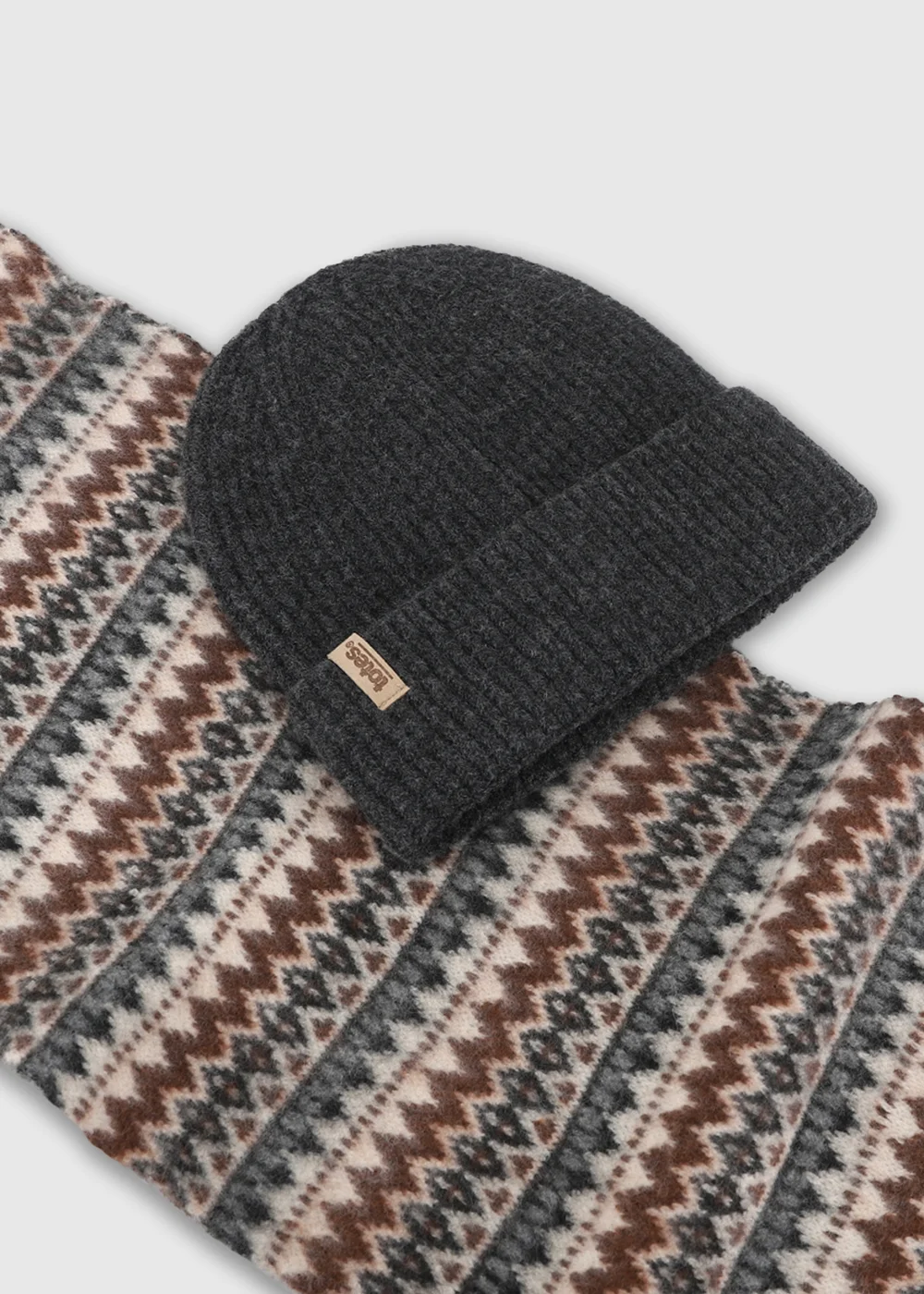 Totes Brown/Beige Brown Fair Isle Knit Scarf & Beanie Hat Set - One Size Image 6