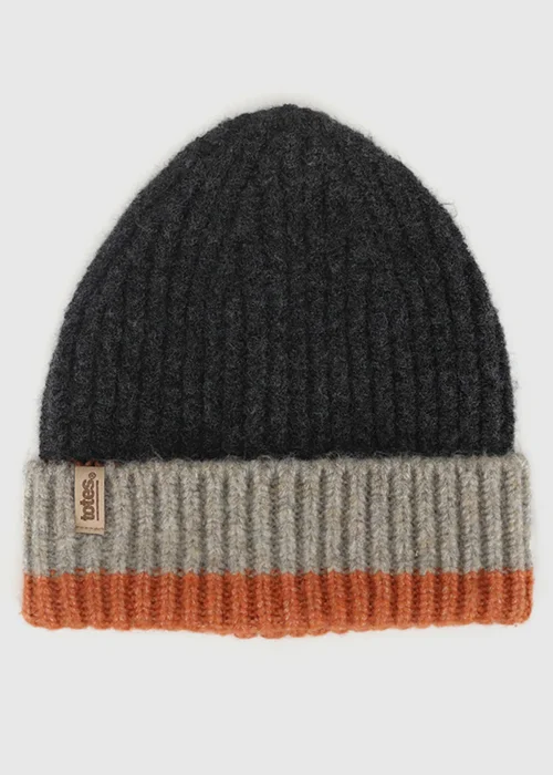 Totes Charcoal Mix Grey Knitted Hat & Gloves with Smartouch - One Size Image 4
