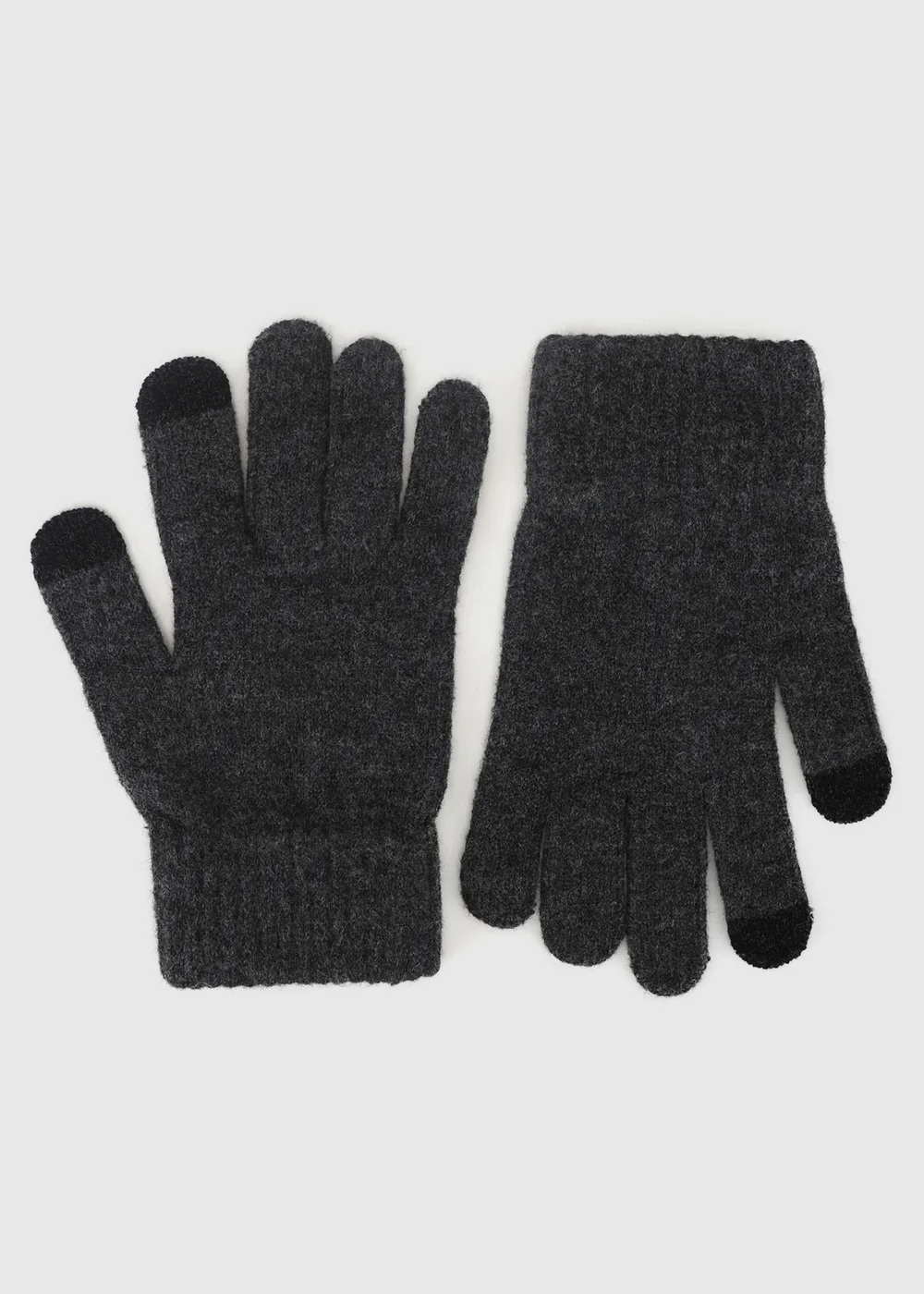 Totes Charcoal Mix Grey Knitted Hat & Gloves with Smartouch - One Size Image 5