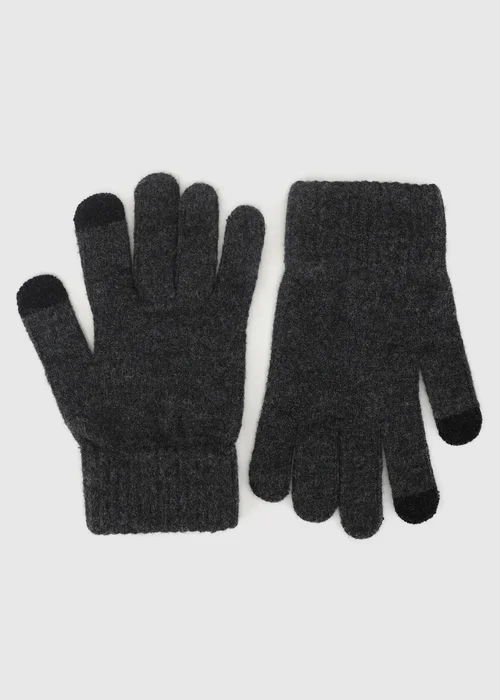 Totes Charcoal Mix Grey Knitted Hat & Gloves with Smartouch - One Size Image 5