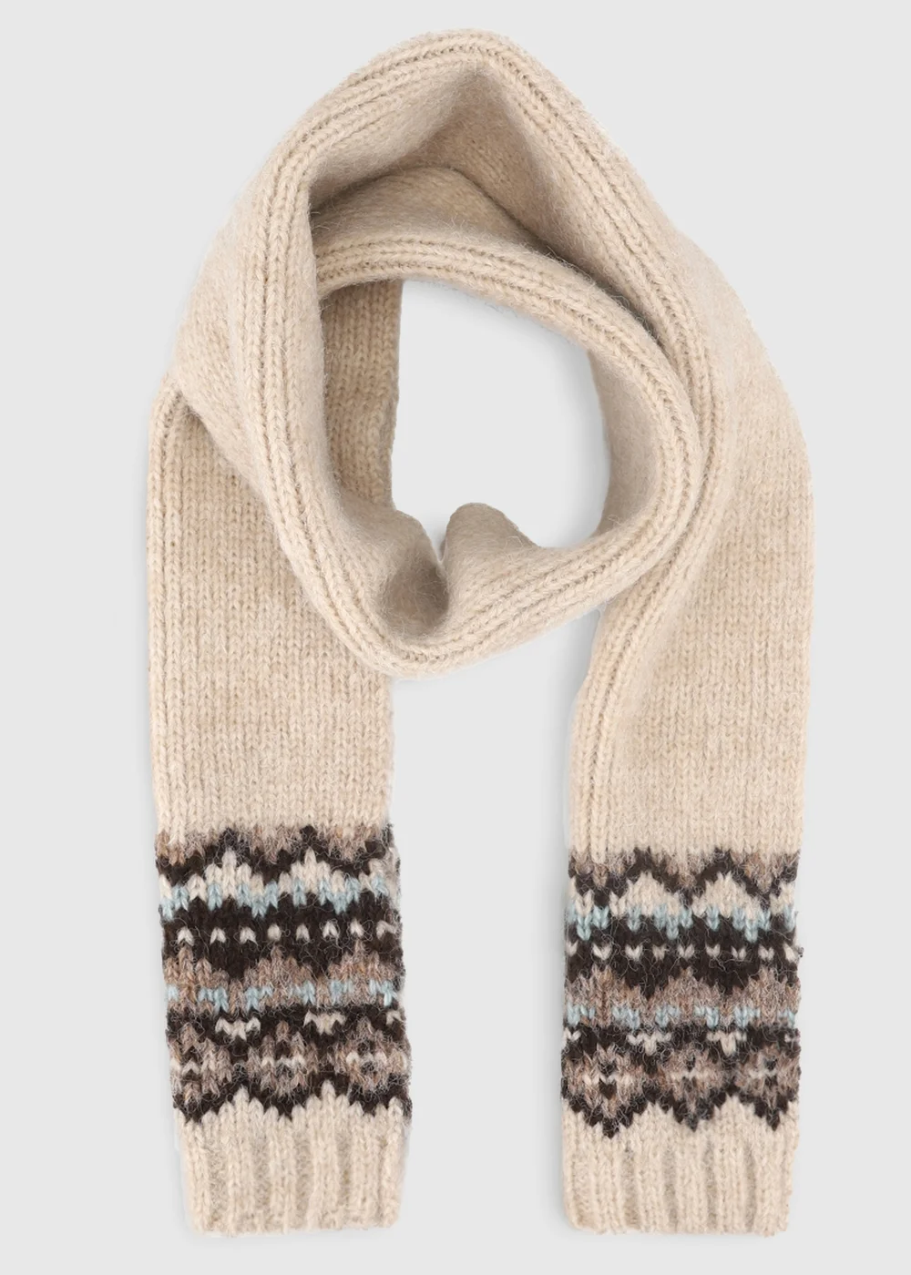 Totes Oat Natural Fair Isle Scarf & Hat Set - One Size Image 5