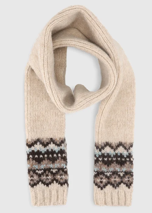 Totes Oat Natural Fair Isle Scarf & Hat Set - One Size Image 5