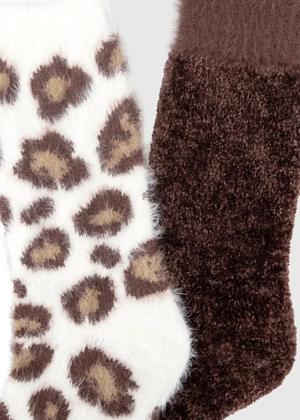Totes 2 pack Brown/Leopard Brown Super Soft Cosy Bed Socks - One Size Image 6