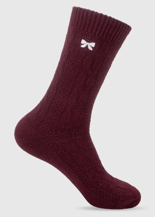 Totes 3 pack Burgundy/Cream/Grey Red Super Soft Ankle Socks - One Size Image 4