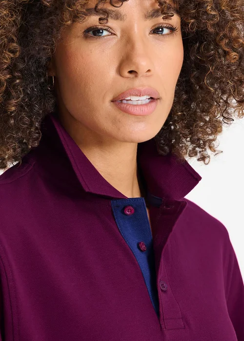 Cotton Traders Magenta Short Sleeve Polo Shirt - 4XL Image 3