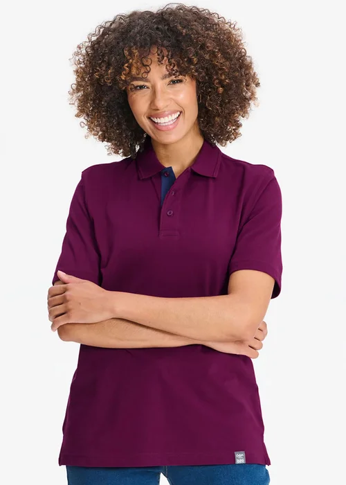 Cotton Traders Magenta Short Sleeve Polo Shirt - 4XL Image 1