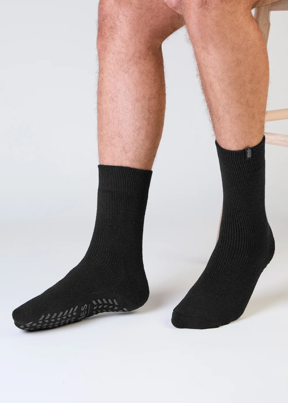 Totes Black Brushed Thermal Original Slipper-Sox - One Size Image 3