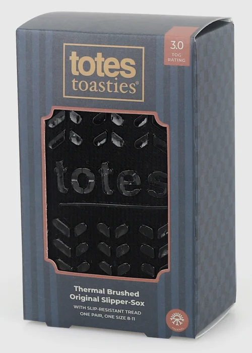 Totes Black Brushed Thermal Original Slipper-Sox - One Size Image 2