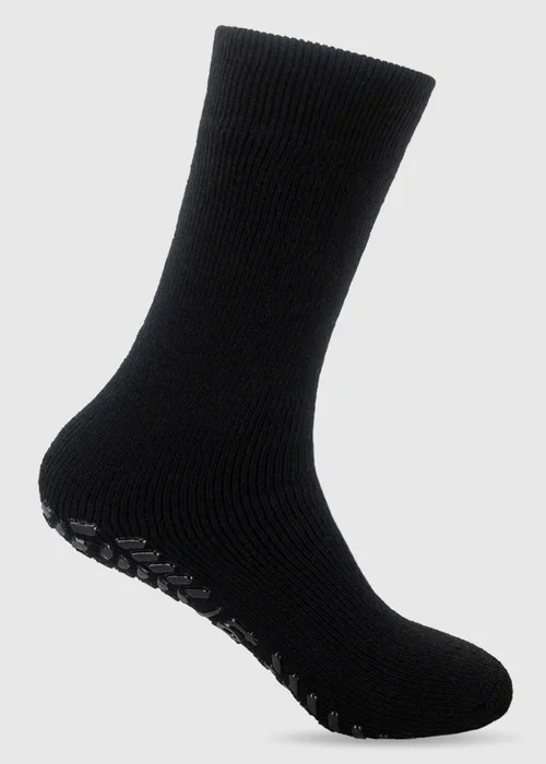 Totes Black Brushed Thermal Original Slipper-Sox - One Size Image 4