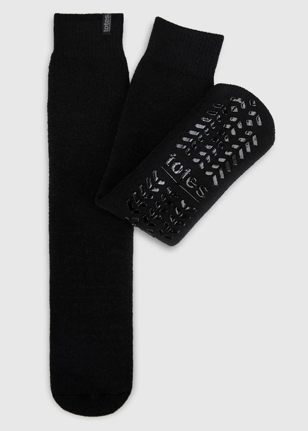 Totes Black Brushed Thermal Original Slipper-Sox - One Size Image 1