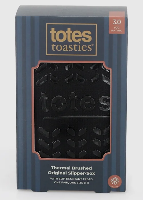 Totes Black Brushed Thermal Original Slipper-Sox - One Size Image 6