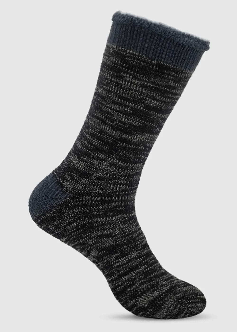 Totes 2 pack Black Twist Black Brushed Thermal Slipper-Sox - One Size Image 4