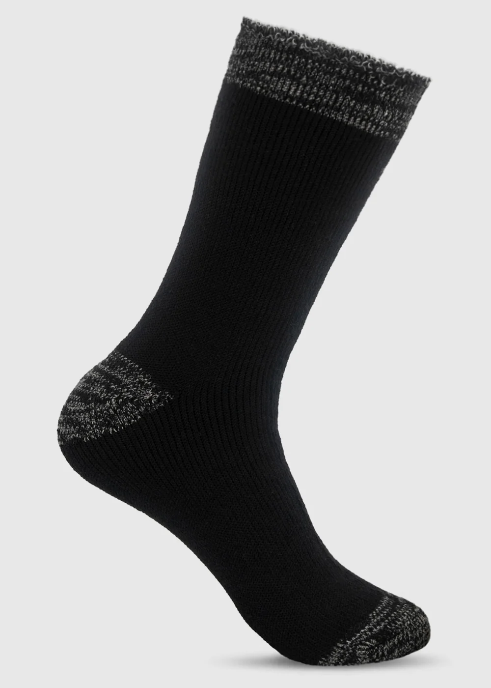 Totes 2 pack Black Twist Black Brushed Thermal Slipper-Sox - One Size Image 5