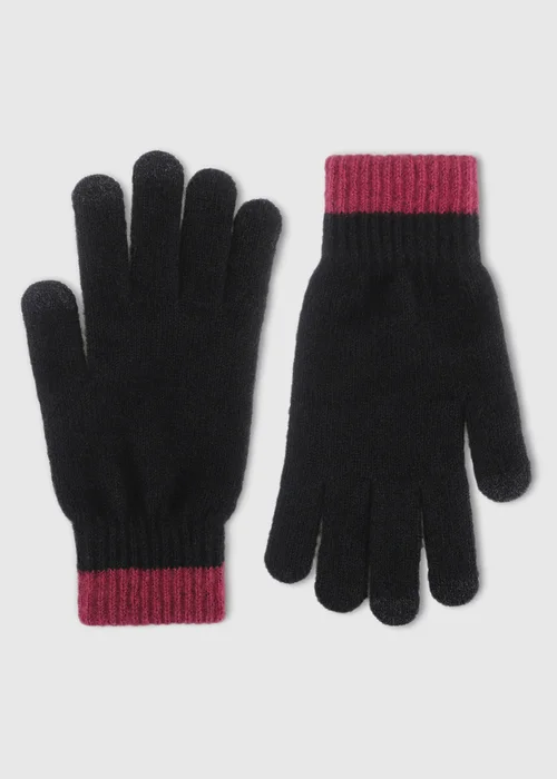 Totes Leopard/Black Mix Animal Leopard Beanie Hat & Gloves with Smartouch - One Size Image 5