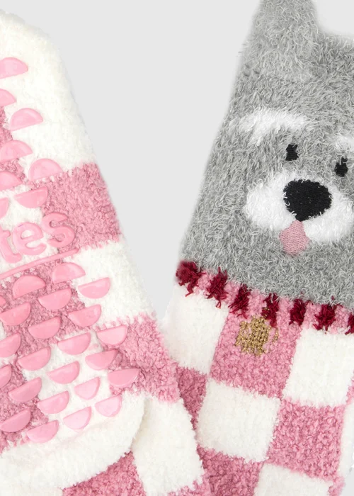 Totes Dog Pink Novelty Super Soft Slipper-Sox - One Size Image 5