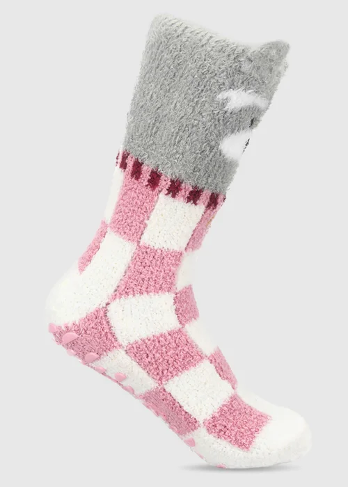 Totes Dog Pink Novelty Super Soft Slipper-Sox - One Size Image 4